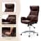 Glitzhome® Mid-Century Modern Faux Leather Adjustable High Back Swivel Office Chair